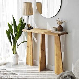 Console d'entrée en bois clair - 3 pieds SITIA